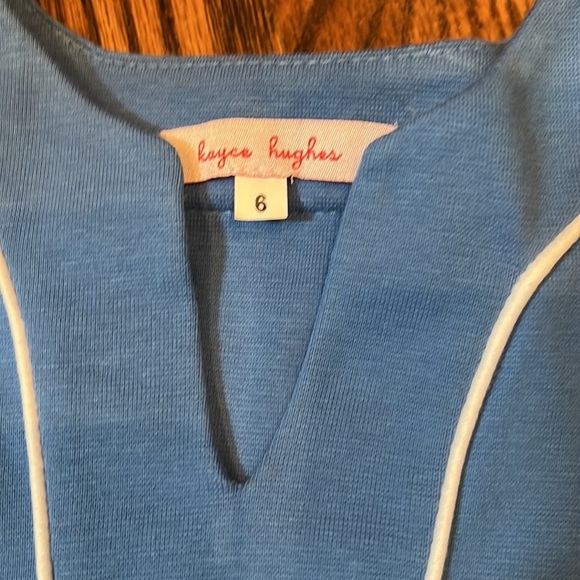 Kayce Hughes girls blue tunic top with white piping size 6 NWT - Picture 2 of 5